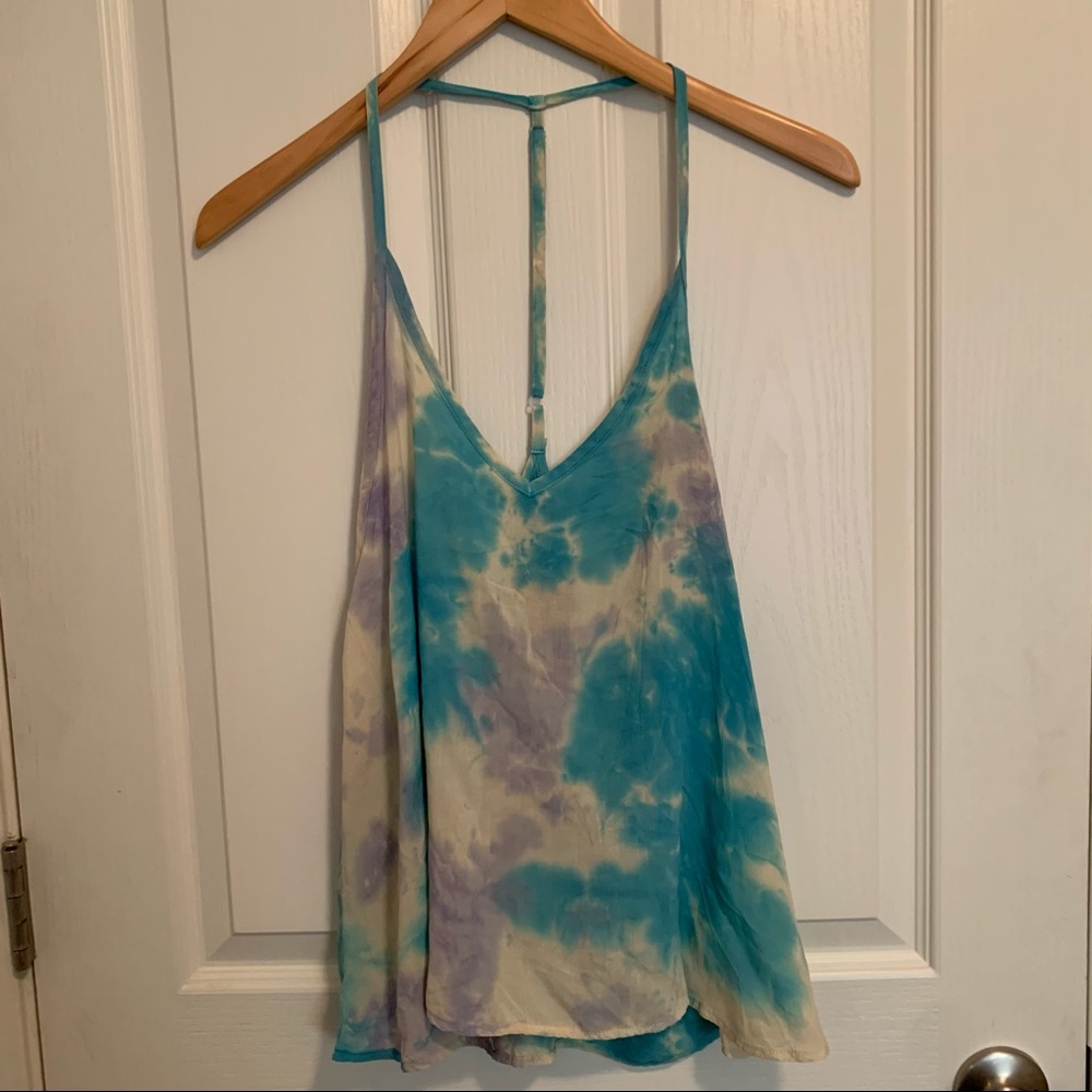 Blue Life Tie Dye Tank Blue/Purple/Cream XS